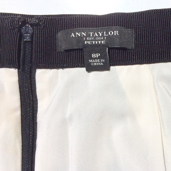 🦋 Ann Taylor Petites Skirt 8P summer casual bohemian black tan abstract tie dye - Picture 5 of 6